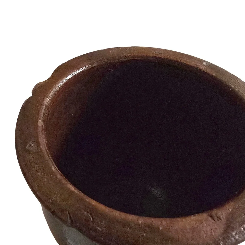 Vintage Brown Composition Cachepot 4 in Small Rustic Planter Crock